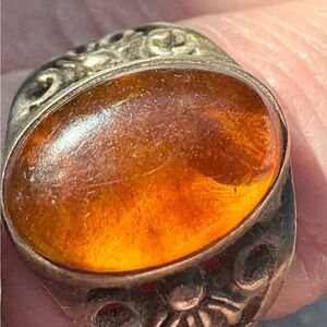 Elegant Amber Stone Ring